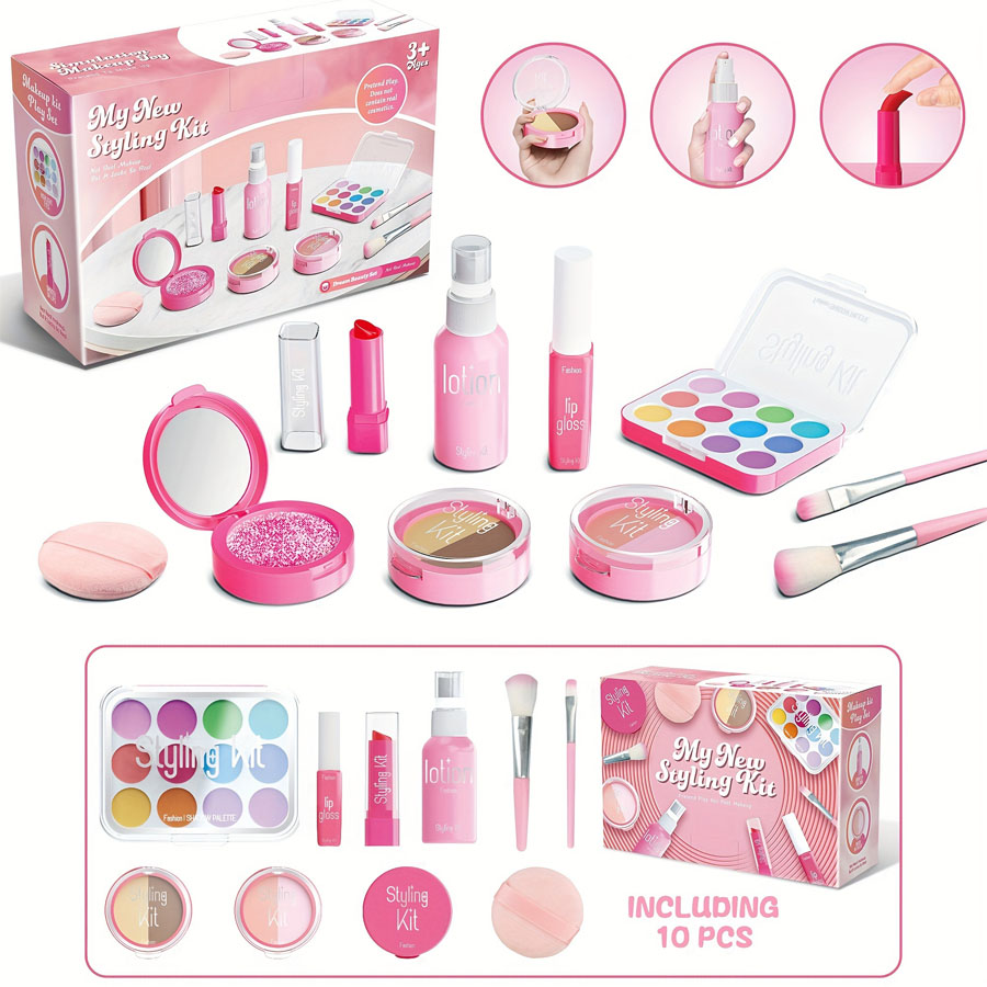 Beauty Y Makeup - Make-up-Spielzeug-Set für Kinder, simuliertes Beauty-Make-up-Box-Set, kein