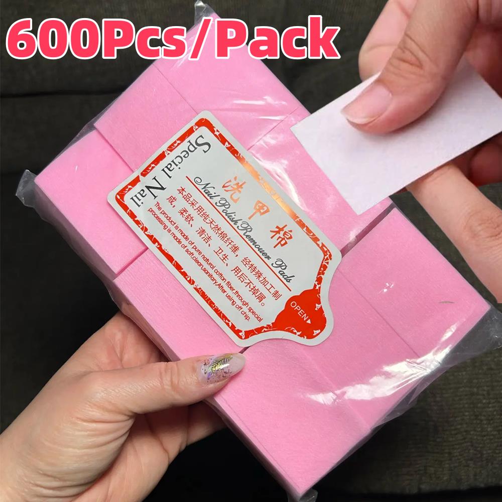 Beauty With Makeup - 600 Stück/Packung Fusselfreie Wattepads Nagellackentferner-Tücher UV-Gel