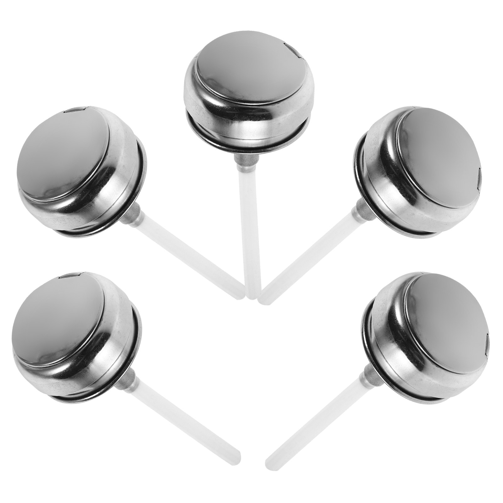 Beauty With Makeup - 5 Stück Edelstahl-Aluminium-Druckpumpen-Flaschendeckel, Alkoholspender-Deckel, nachfüllbar, für