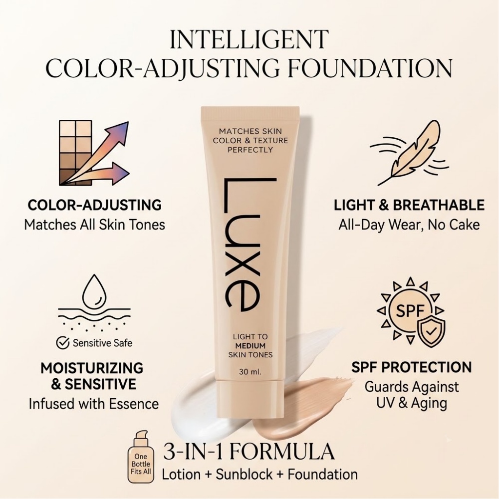 Beauty Luxe Makeup - LUXE Smart Shade Adaptierende Flüssige Foundation