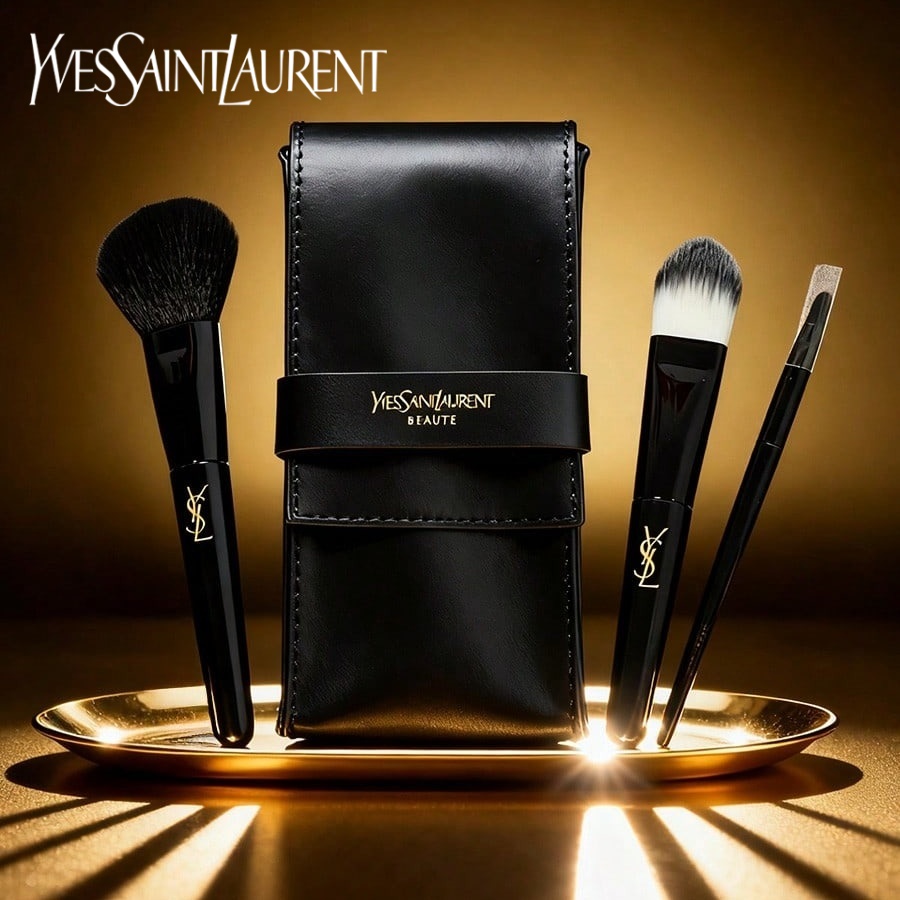 Ysl Beauty Makeup - YSL Modell 3-teiliges Essentielles Integriertes Make-up-Pinsel-Set