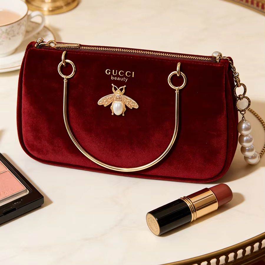 Ysl Beauty Makeup - Gucci Tasche für Damen, Mittelgroße Weinrote
