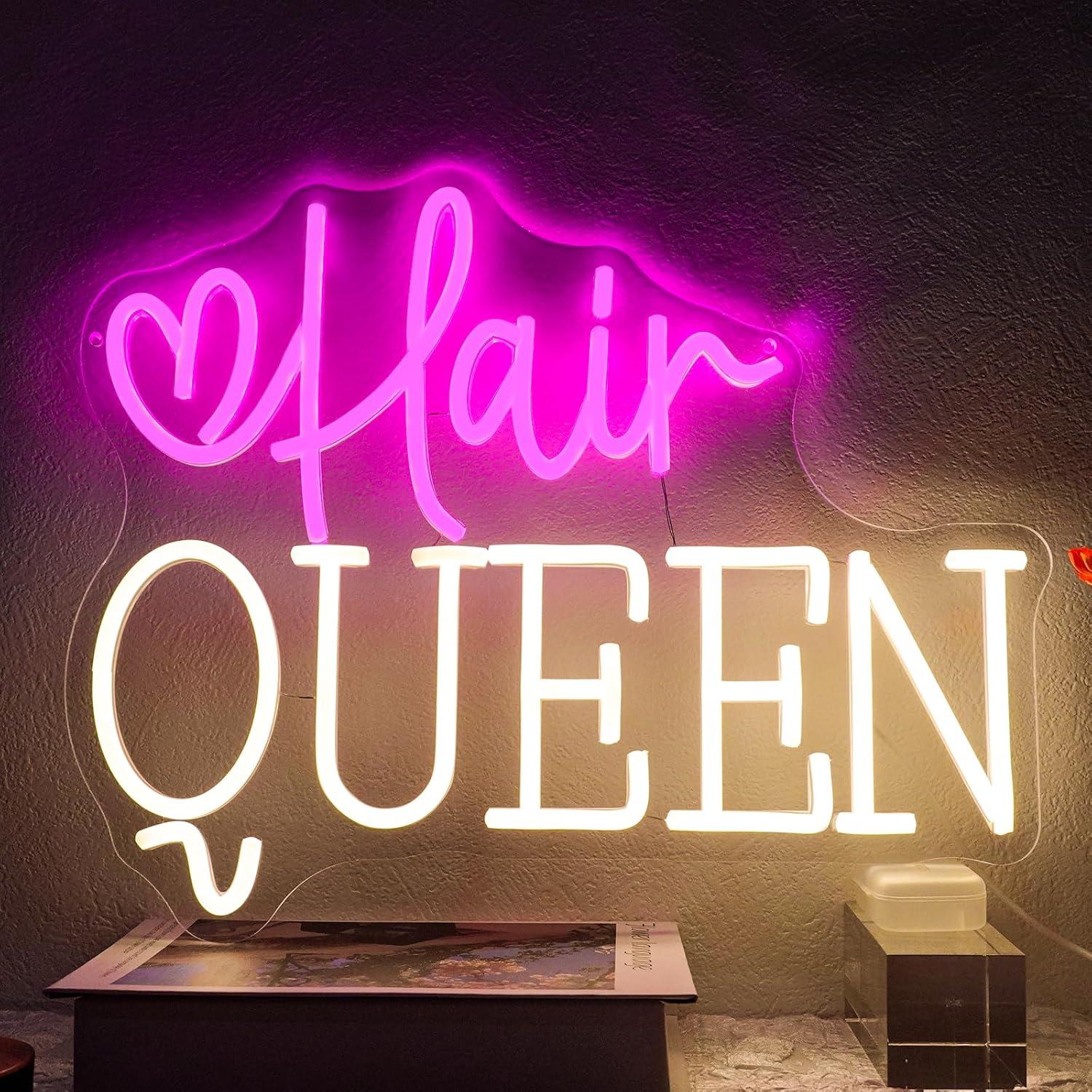 Beauty Makeup Studio - Hair Queen Neonschild Dimmbares Friseursalon-Neonlichtschild für