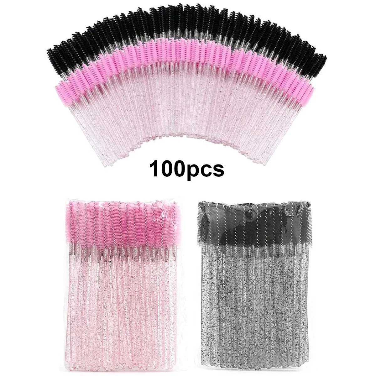 Beauty Makeup Wholesale - 100 Stück Einweg-Wimpernbürsten Spoolies Micro Lash
