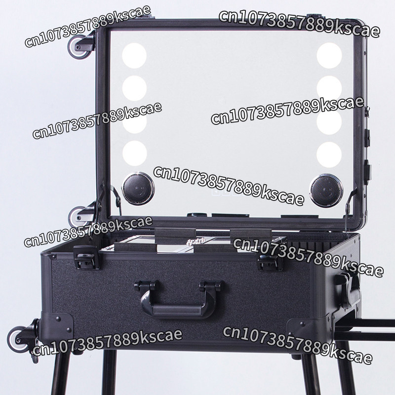 Beauty Makeup Trolley - Professioneller Lampenwagen-Kosmetikkoffer, für Make-up-Künstler, Beauty-Werkzeugkasten, mit