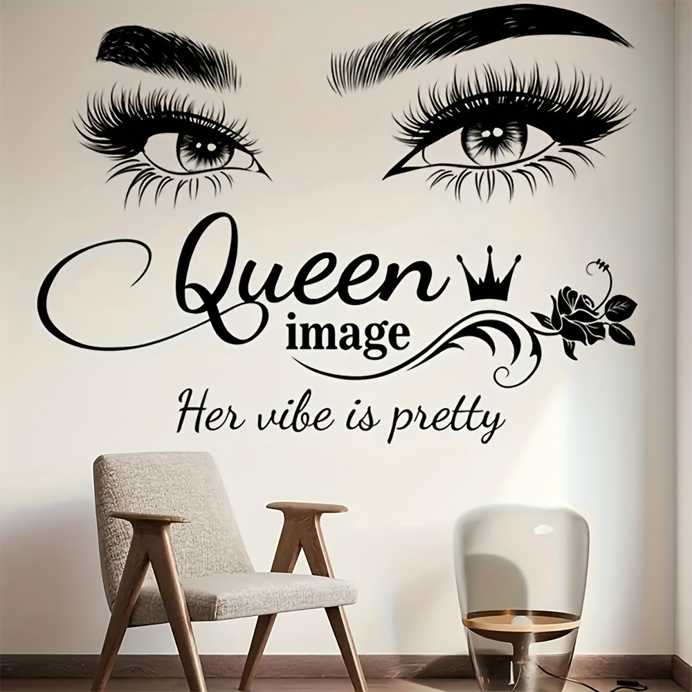 Beauty Makeup Studio - 2 Stück elegante Wandaufkleber mit Augenmotiv