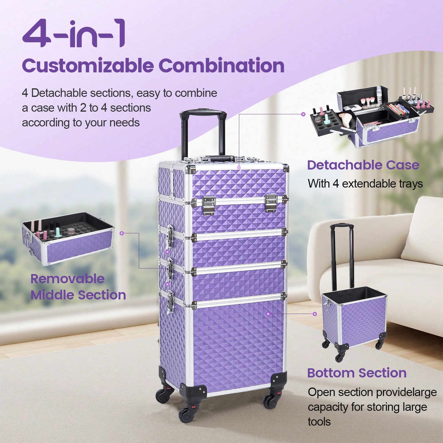 4-in-1 Rollender Make-up-Koffe – Beauty Makeup Trolley Bewertung und Preis
