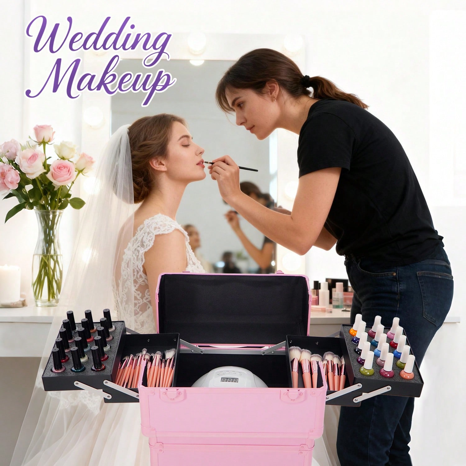 Rollender Make-up-Koffer 4-in- – Beauty Makeup Vanity Bewertung und Preis
