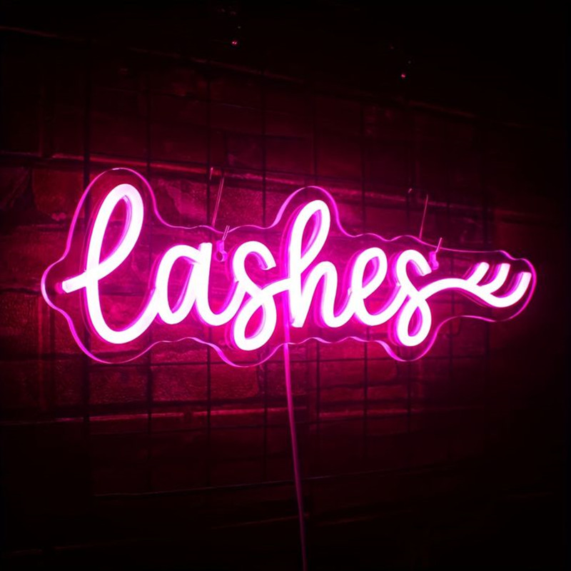 Rosa LED-Wimpern-Neonschild, W – Beauty Makeup Studio Bewertung und Preis