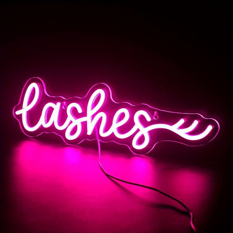 Rosa LED-Wimpern-Neonschild, W – Beauty Makeup Studio Bewertung und Preis