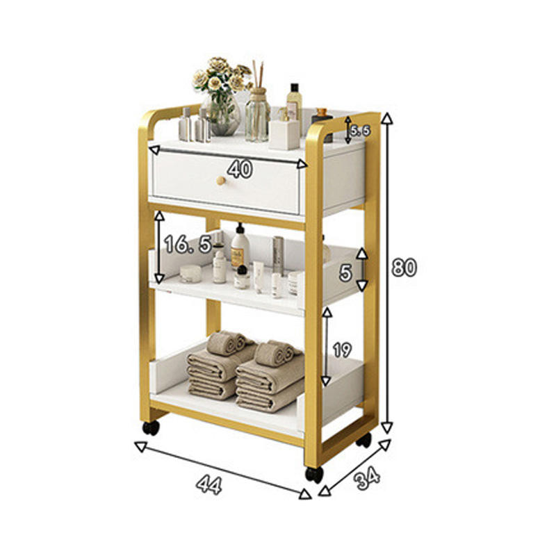 Moderner Gold-Weißer Salon-Tro – Beauty Makeup Trolley Bewertung und Preis