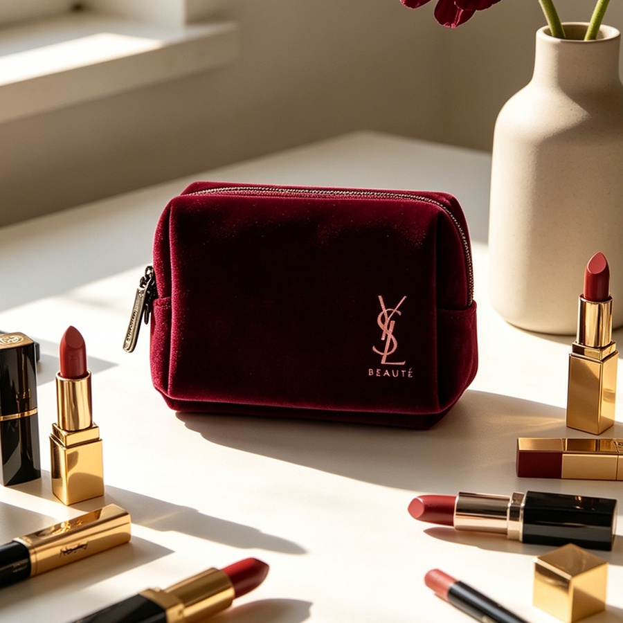 YSL's Bag Wine Red Velvet Mini – Ysl Beauty Makeup Bewertung und Preis