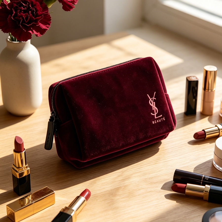 YSL's Bag Wine Red Velvet Mini – Ysl Beauty Makeup Bewertung und Preis