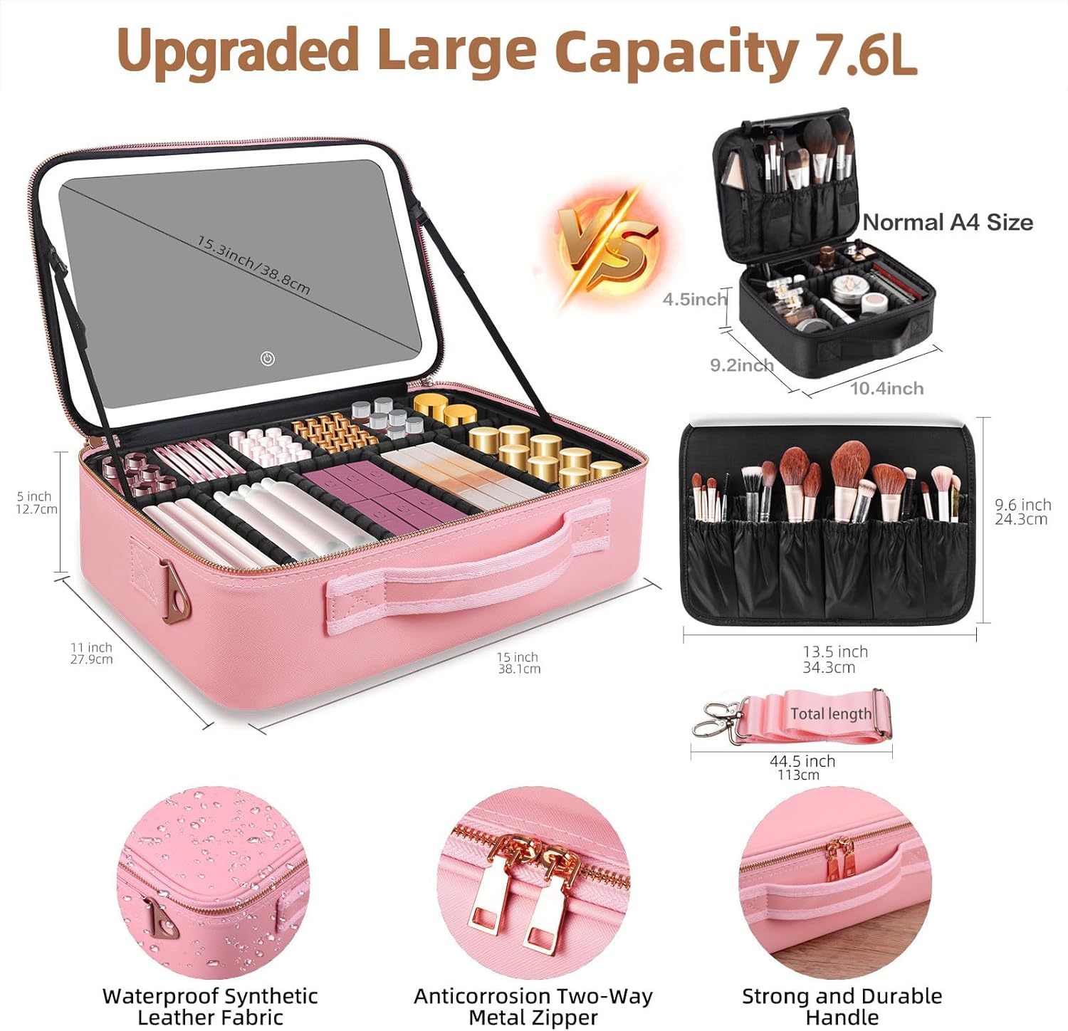 Große Kosmetiktasche 15''X11'' – Beauty Makeup Vanity Bewertung und Preis